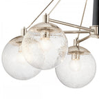 Harper 6 Light Ceiling Chandelier In Nickel With Clear Glass Globes QN-MARILYN6
