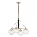 Harper 4 Light Ceiling Chandelier In Nickel With Clear Glass Globes QN-MARILYN4