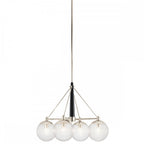 Harper 4 Light Ceiling Chandelier In Nickel With Clear Glass Globes QN-MARILYN4
