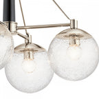 Harper 4 Light Ceiling Chandelier In Nickel With Clear Glass Globes QN-MARILYN4
