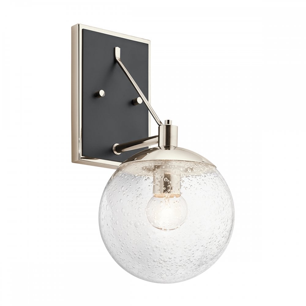 Harper Modern Wall Light In Nickel With Clear Glass Globes QN-MARILYN1