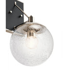 Harper Modern Wall Light In Nickel With Clear Glass Globes QN-MARILYN1