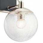 Harper Modern Wall Light In Nickel With Clear Glass Globes QN-MARILYN1