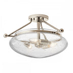 Belle Classic 3 Light Semi Flush Ceiling Light In Polished Nickel Finish QN-BELLE-SF-PN