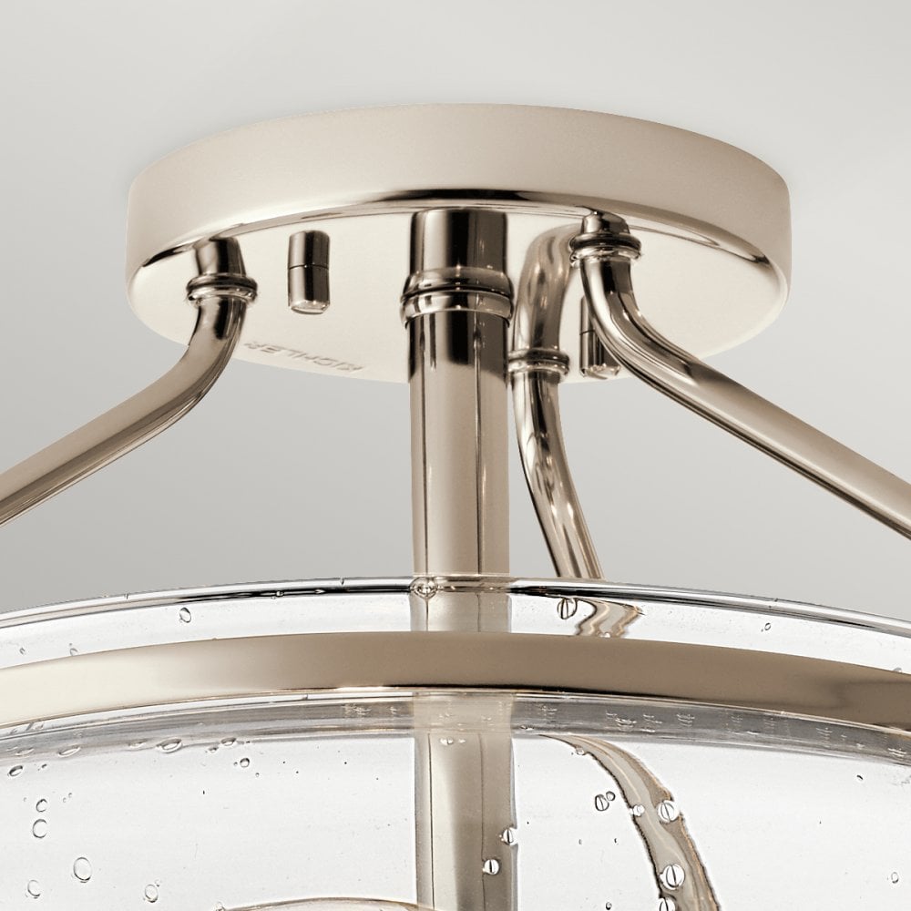 Belle Classic 3 Light Semi Flush Ceiling Light In Polished Nickel Finish QN-BELLE-SF-PN