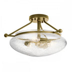 Belle Classic 3 Light Semi Flush Ceiling Light In Brushed Natural Brass QN-BELLE-SF-BNB