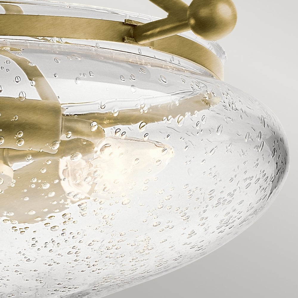 Belle Classic 3 Light Semi Flush Ceiling Light In Brushed Natural Brass QN-BELLE-SF-BNB