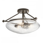 Belle Classic 3 Light Semi Flush Ceiling Light In Olde Bronze QN-BELLE-SF-OZ