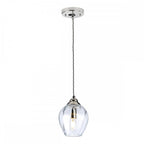 Tiber Elegant 1 Light Ceiling Pendant In Polished Nickel Finish TIBER-P-CLEAR