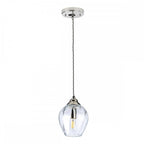 Tiber Elegant 1 Light Ceiling Pendant In Polished Nickel Finish TIBER-P-CLEAR