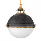Fletcher Industrial 2 Light Medium Ceiling Pendant In Aged Zinc Finish QN-FLETCHER-P-M-AZ