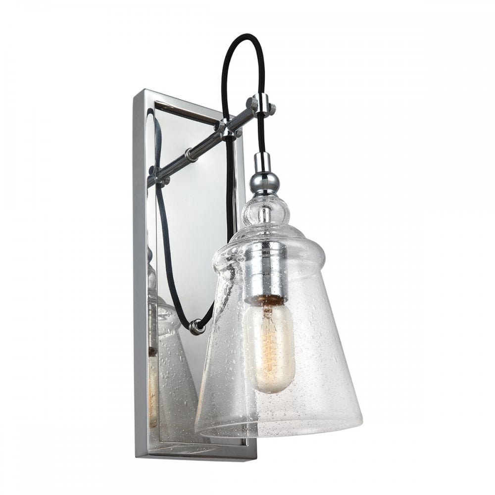 Loras Contemporary Single Wall Light In Polished Chrome Finish QN-LORAS1