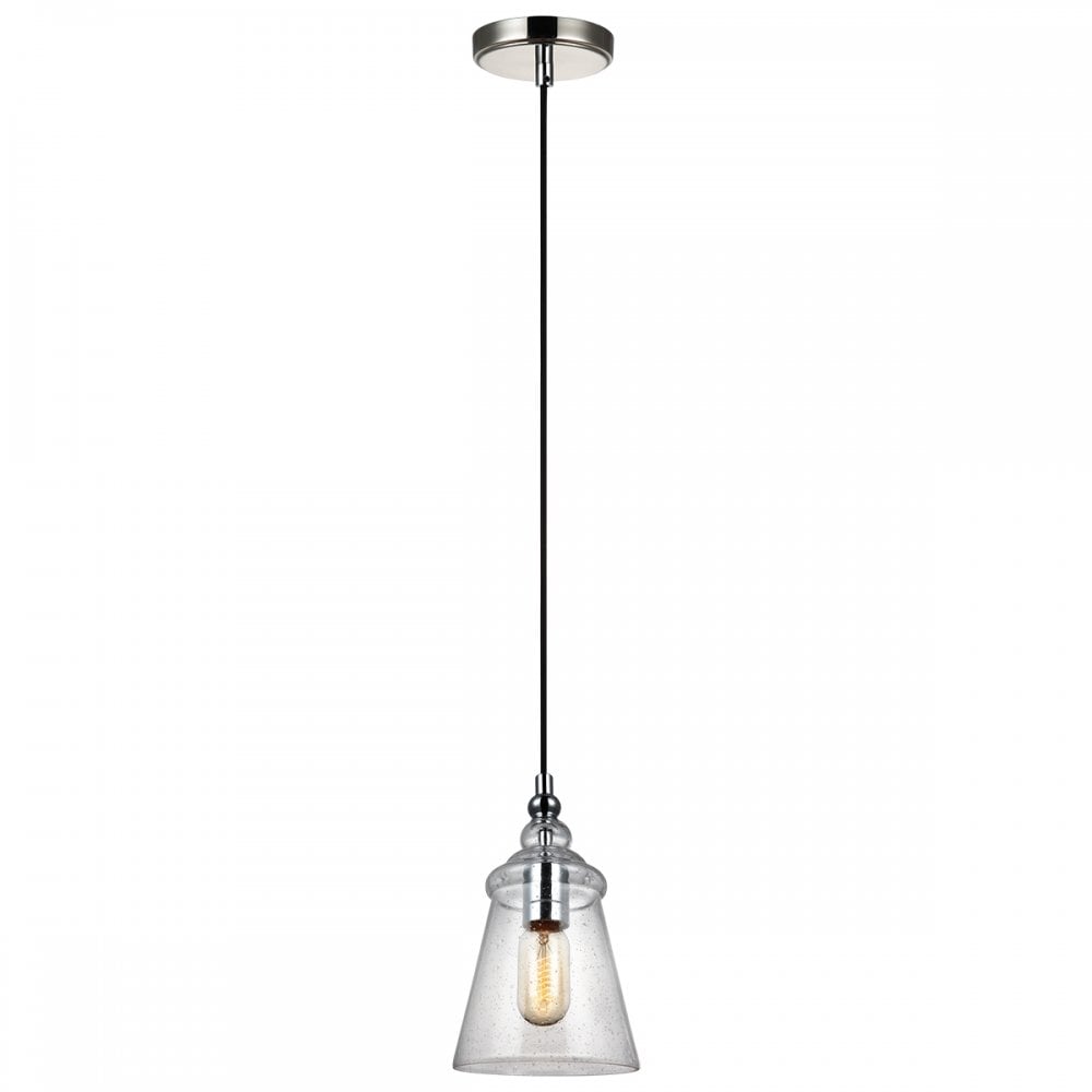 Loras Contemporary Ceiling Pendant Light In Polished Chrome Finish QN-LORAS-1MP