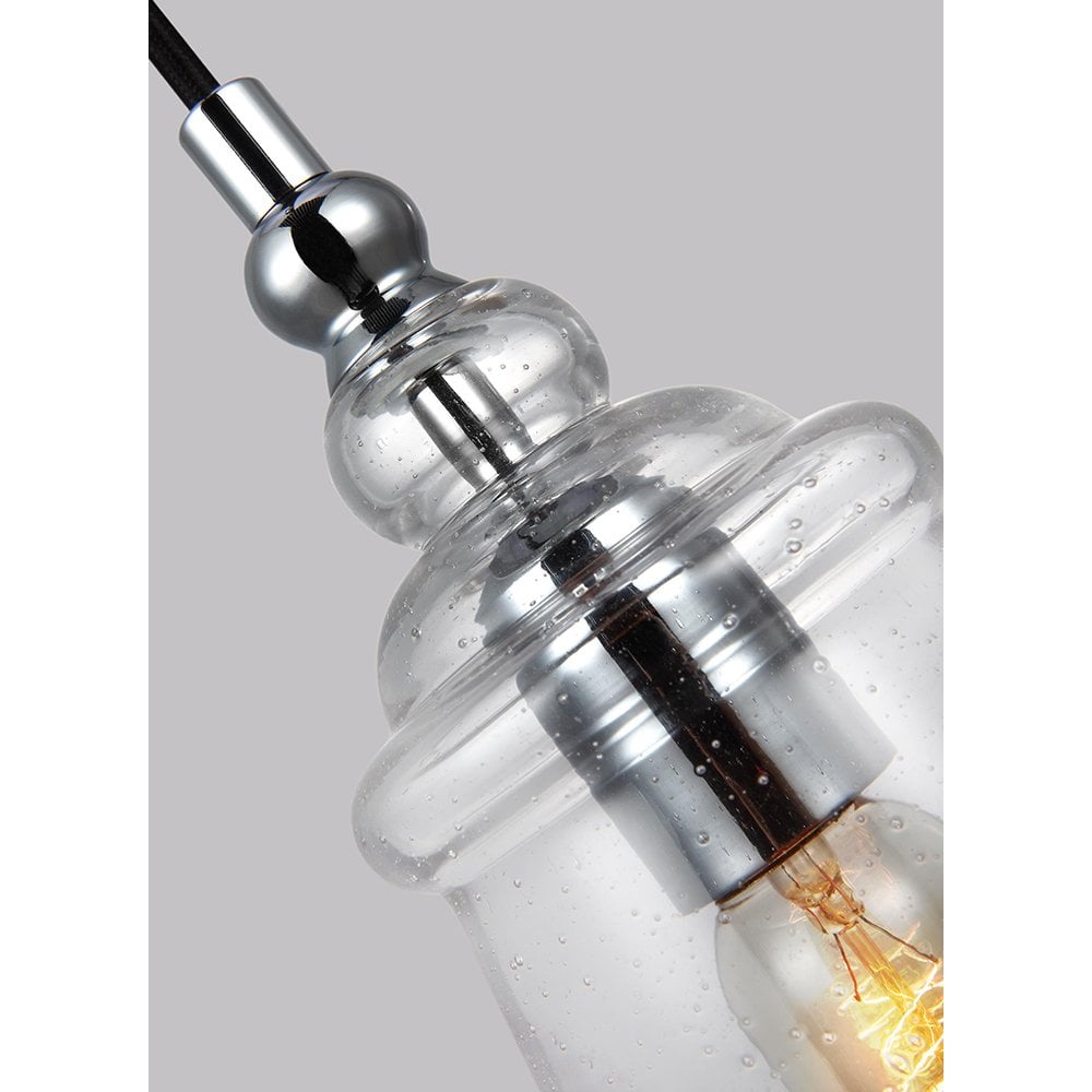 Loras Contemporary Ceiling Pendant Light In Polished Chrome Finish QN-LORAS-1MP