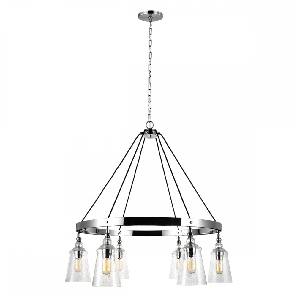 Loras Contemporary 6 Light Chandelier In Polished Chrome Finish QN-LORAS6