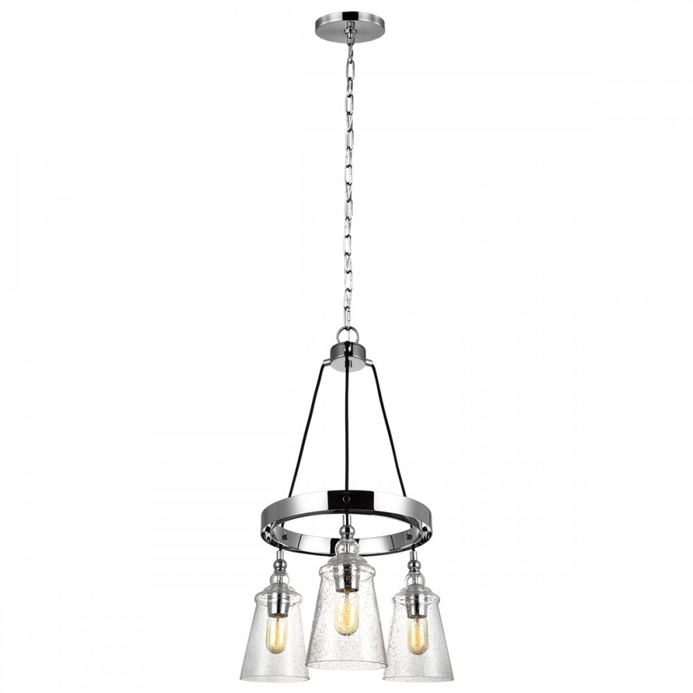 Loras Contemporary 3 Light Chandelier In Polished Chrome Finish QN-LORAS3
