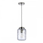 Sola Ceiling Pendant Light In Polished Nickel With Diamond Pattern Glass SOLA-P