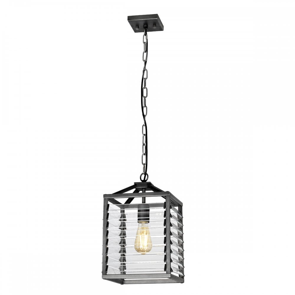 Louvre Industrial Ceiling Pendant Light In Gunmetal Finish LOUVRE-1P