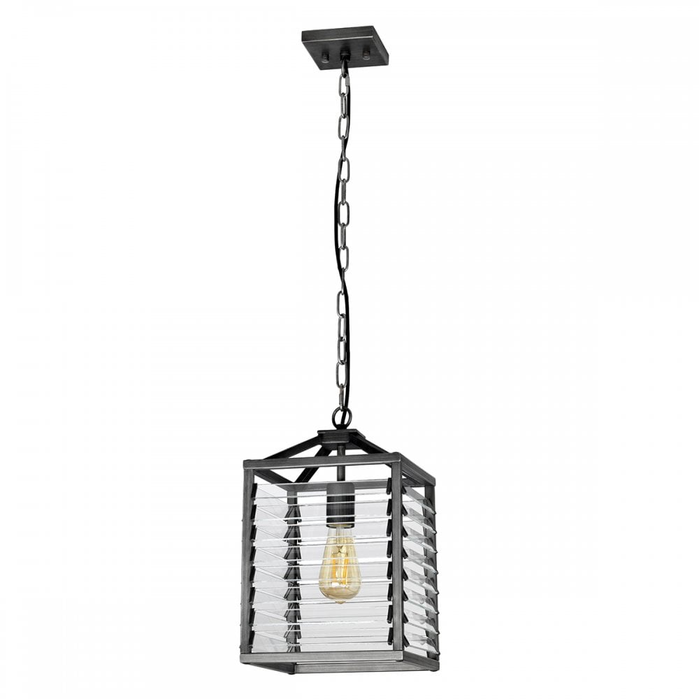 Louvre Industrial Ceiling Pendant Light In Gunmetal Finish LOUVRE-1P