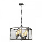 Louvre Industrial 6 Light Ceiling Pendant In Gunmetal Finish LOUVRE-6P