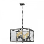 Louvre Industrial 6 Light Ceiling Pendant In Gunmetal Finish LOUVRE-6P