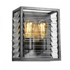 Louvre Industrial 2 Light Wall Light In Gunmetal Finish LOUVRE2