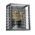 Louvre Industrial 2 Light Wall Light In Gunmetal Finish LOUVRE2