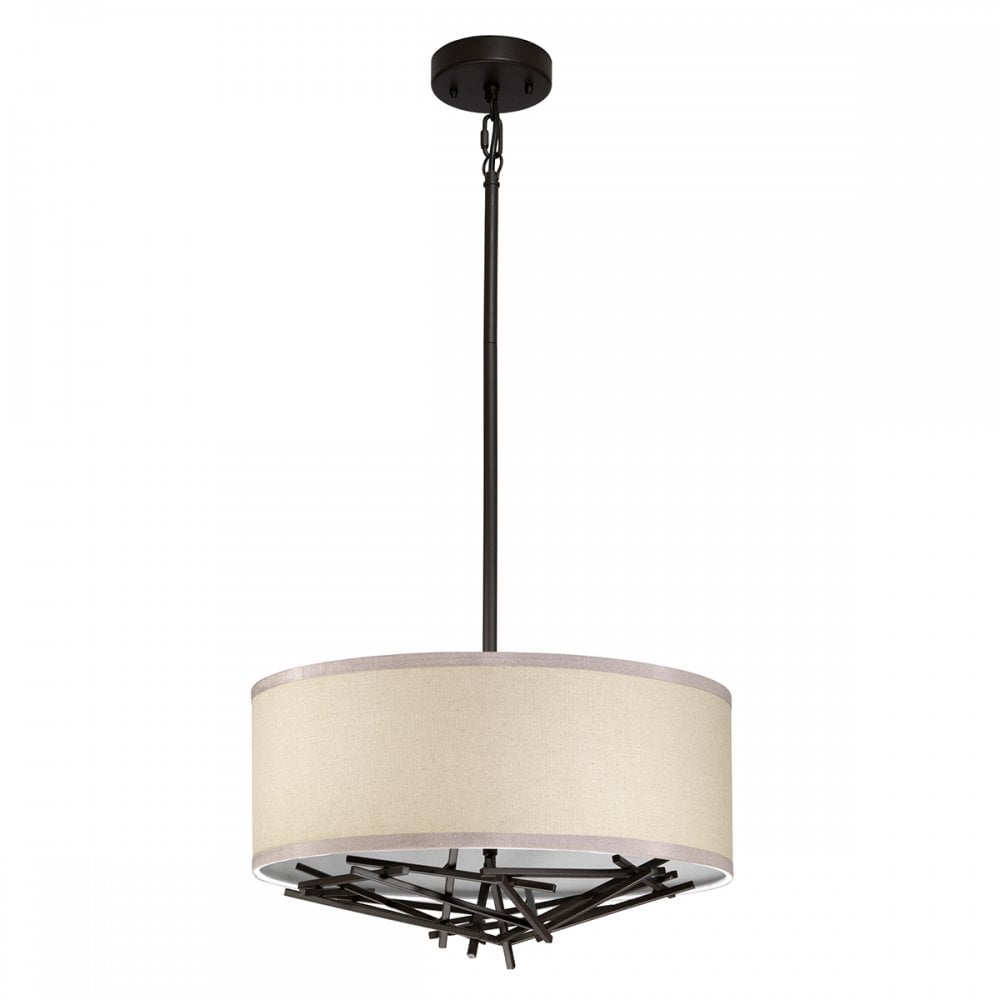 Taiko 3 Light Ceiling Pendant Light In Old Bronze Finish TAIKO-3P