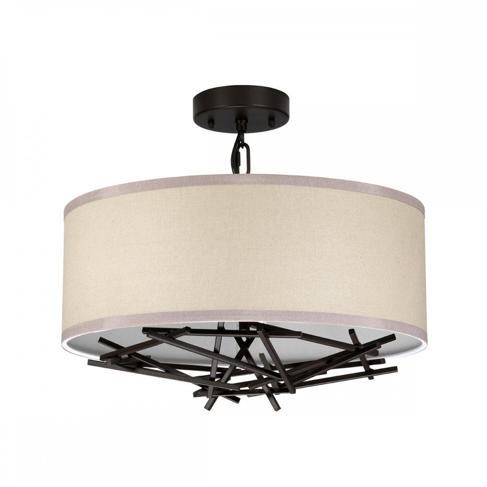 Taiko 3 Light Ceiling Pendant Light In Old Bronze Finish TAIKO-3P