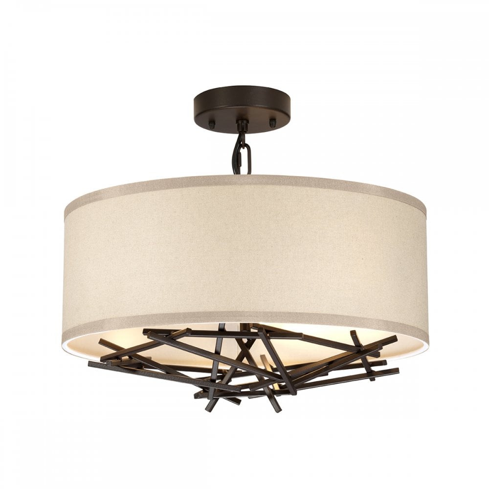 Taiko 3 Light Ceiling Pendant Light In Old Bronze Finish TAIKO-3P