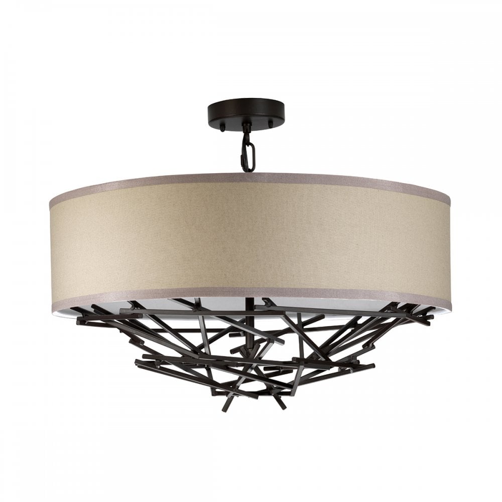 Taiko 4 Light Ceiling Pendant Light In Old Bronze Finish TAIKO-4P