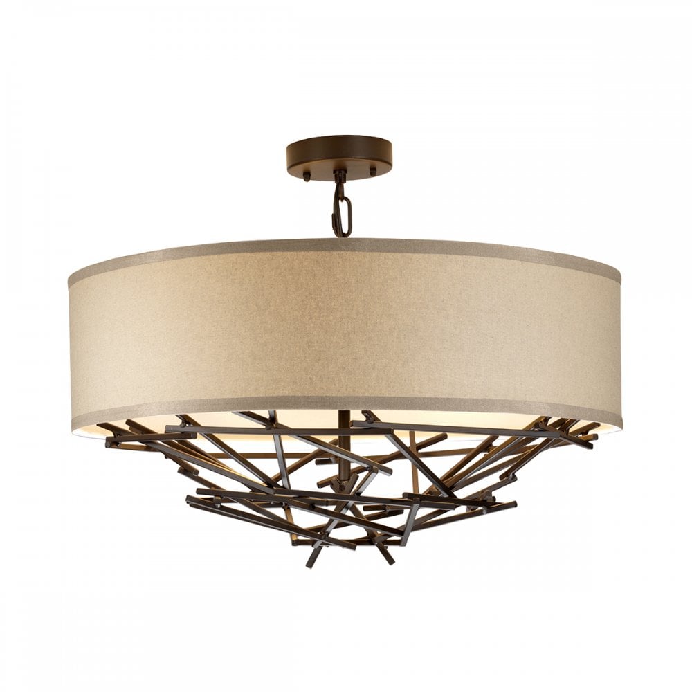 Taiko 4 Light Ceiling Pendant Light In Old Bronze Finish TAIKO-4P