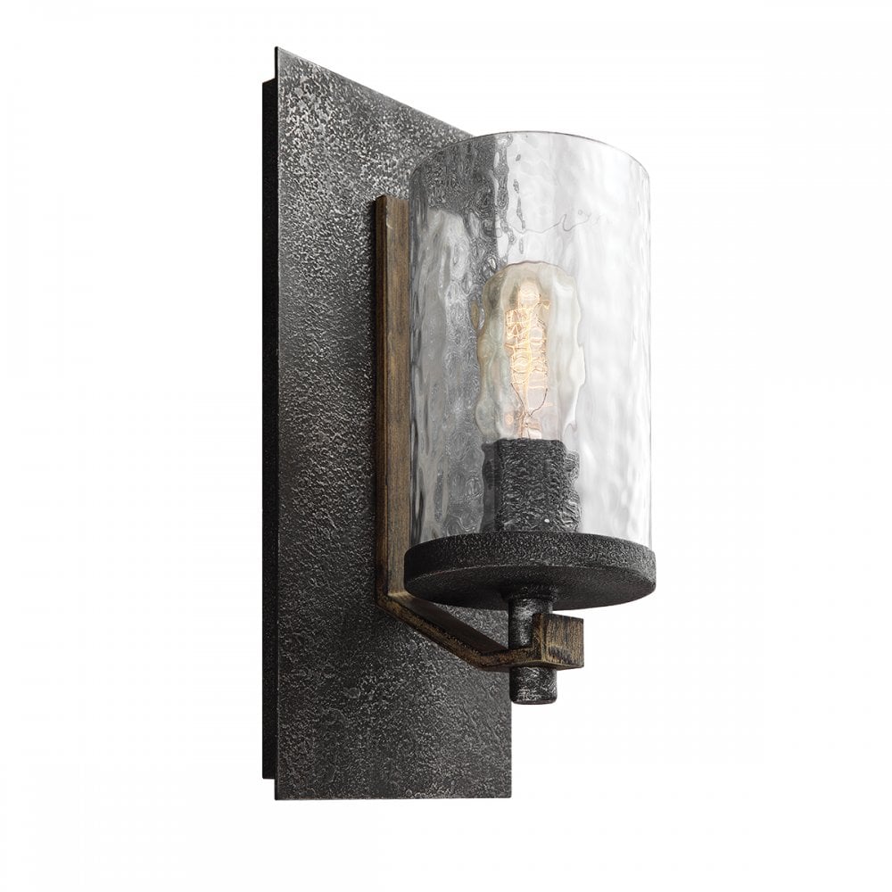 Angelo Single Wall Light In Slate Grey Metal QN-ANGELO1