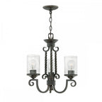 Casa Classic 3 Light Ceiling Chandelier In Olde Black Finish HK-CASA3