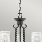 Casa Classic 3 Light Ceiling Chandelier In Olde Black Finish HK-CASA3