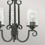 Casa Classic 3 Light Ceiling Chandelier In Olde Black Finish HK-CASA3