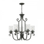 Casa Classic 5 Light Ceiling Chandelier In Olde Black Finish HK-CASA5