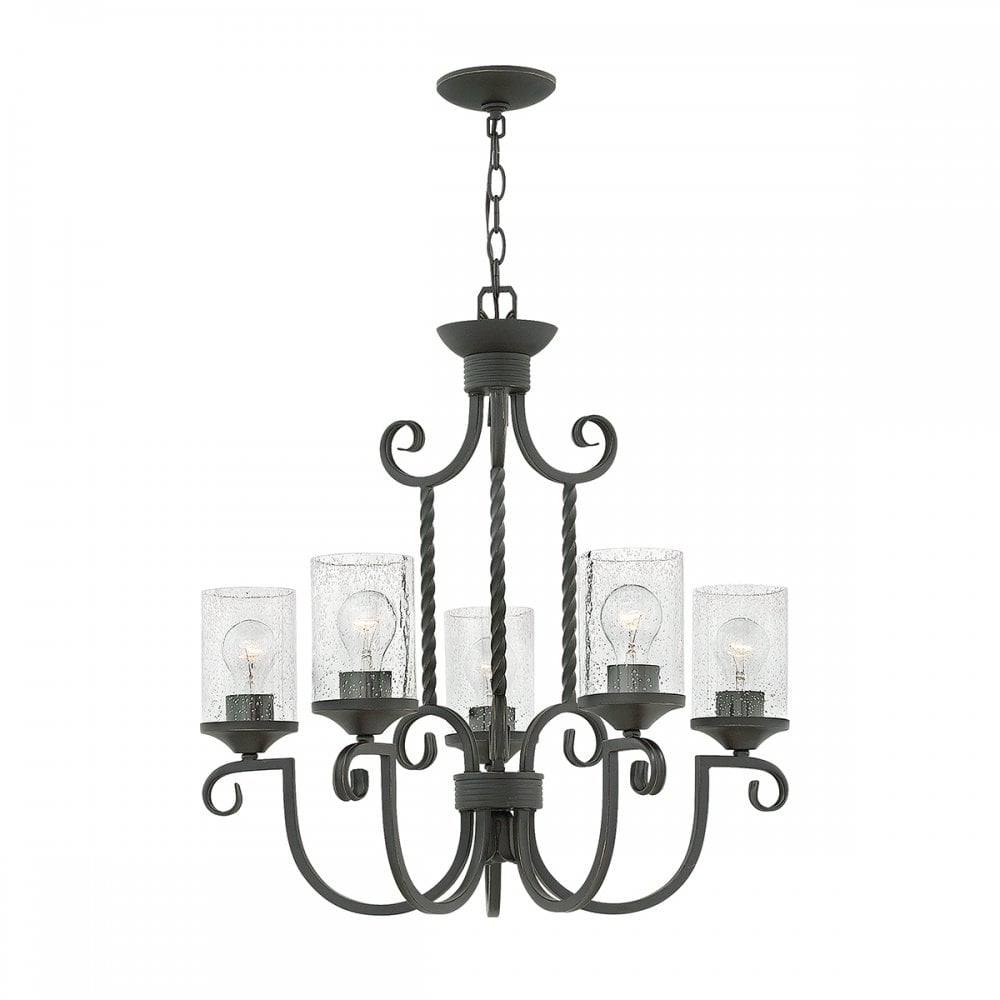 Casa Classic 5 Light Ceiling Chandelier In Olde Black Finish HK-CASA5