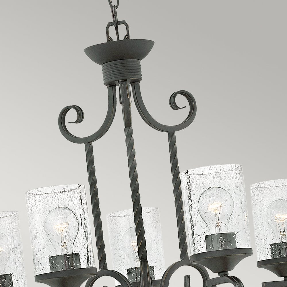 Casa Classic 5 Light Ceiling Chandelier In Olde Black Finish HK-CASA5
