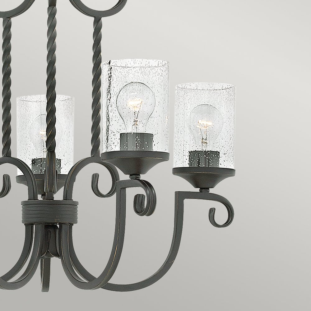 Casa Classic 5 Light Ceiling Chandelier In Olde Black Finish HK-CASA5