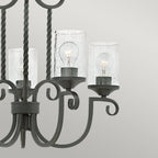 Casa Classic 5 Light Ceiling Chandelier In Olde Black Finish HK-CASA5