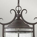 Casa Classic 3 Light Outdoor Chain Lantern In Olde Black Finish HK-CASA8