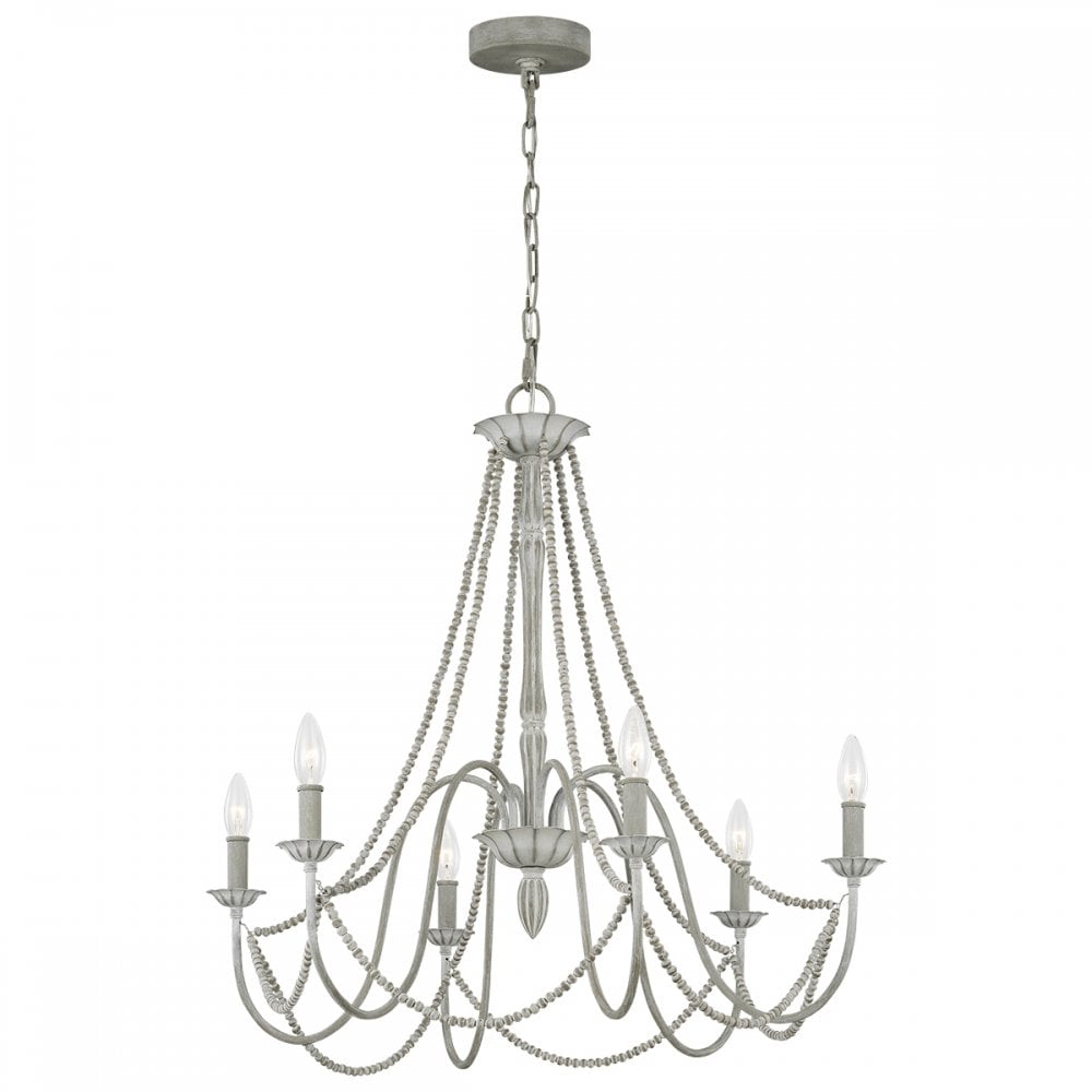 Maryville Traditional 6 Light Chandelier In Weathered Washed Grey Finish FE-MARYVILLE6