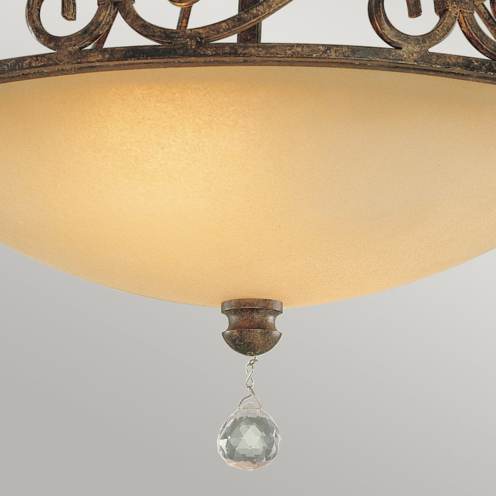 Chateau 2 Light Semi Flush Ceiling Light In Mocha Bronze Finish FE-CHATEAU-SF