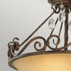 Chateau 2 Light Semi Flush Ceiling Light In Mocha Bronze Finish FE-CHATEAU-SF