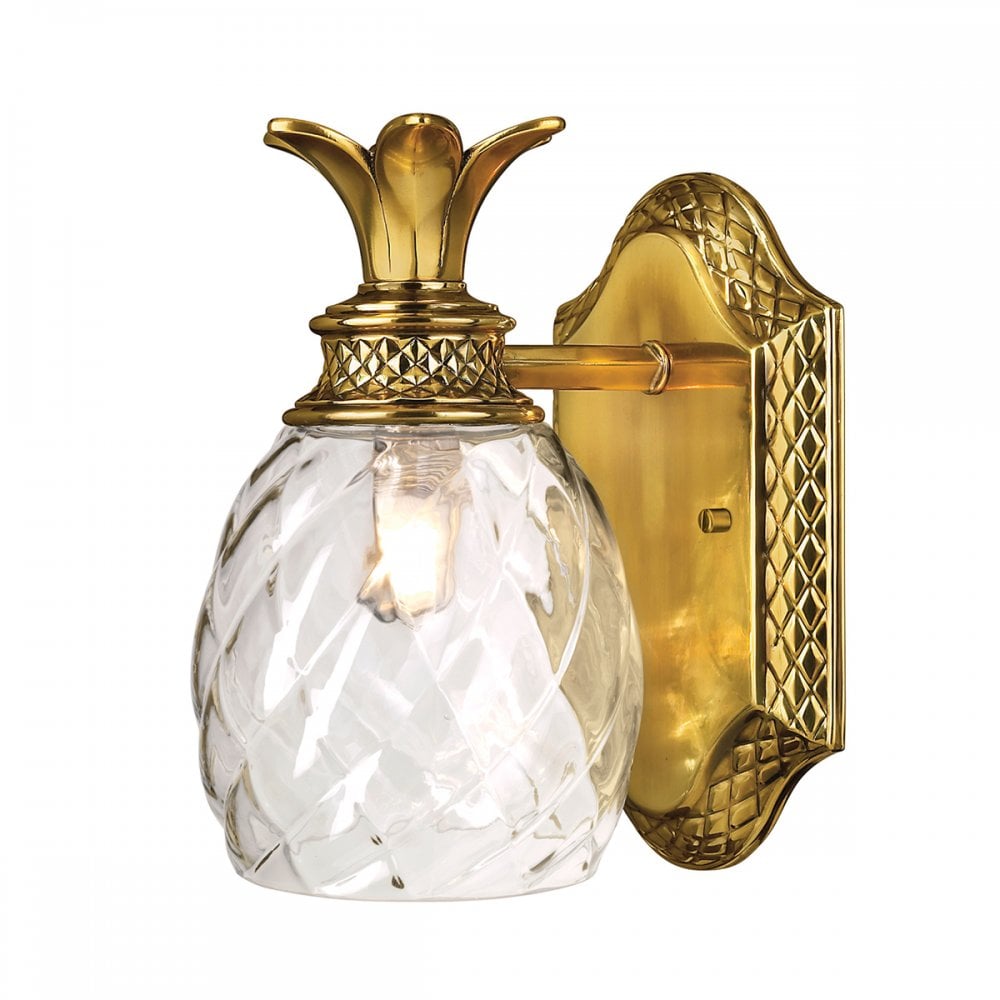 Plantation 1 Light Bathroom Wall Light In Burnished Brass Finish HK-PLANTATION1-BATH-BB