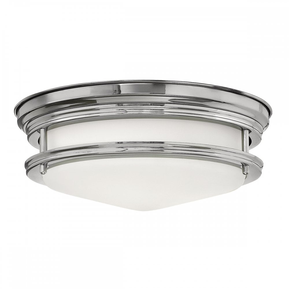 Hadrian 2 Light Flush Ceiling Light In Chrome With Opal Glass IP44 QN-HADRIAN-FS-CM-OPAL
