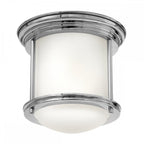 Hadrian 1 Light Flush Ceiling Light In Chrome With Opal Glass IP44 QN-HADRIAN-MINI-F-CM-OPAL