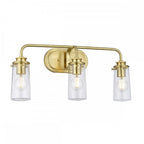 Braelyn 3 Light Vintage Bathroom Wall Light In Brushed Brass Finish QN-BRAELYN3-BB