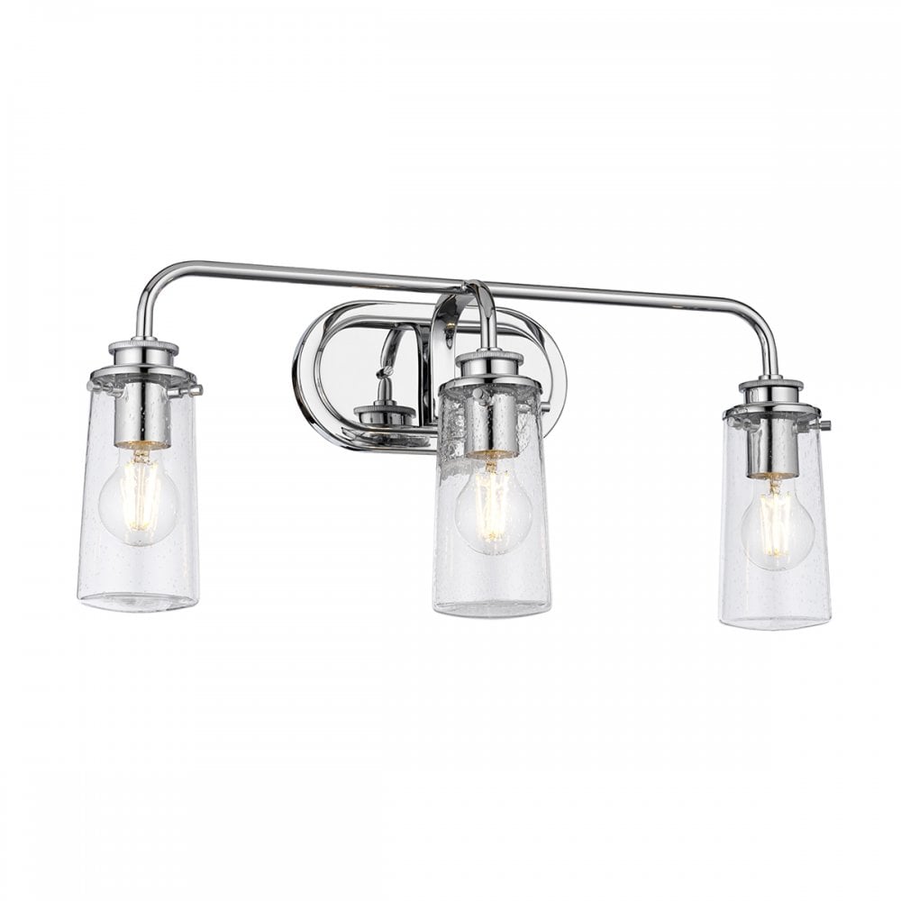 Braelyn 3 Light Vintage Bathroom Wall Light In Polished Chrome Finish QN-BRAELYN3-PC